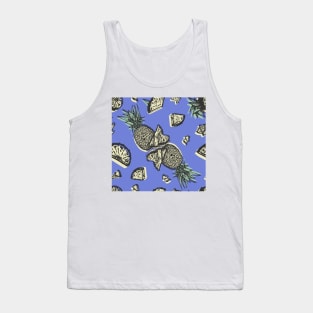 Yellow pineapple on violet Tank Top